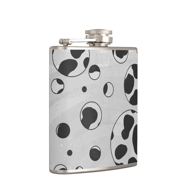 Dalmatian Polka Dot Black and White Flask (Right)