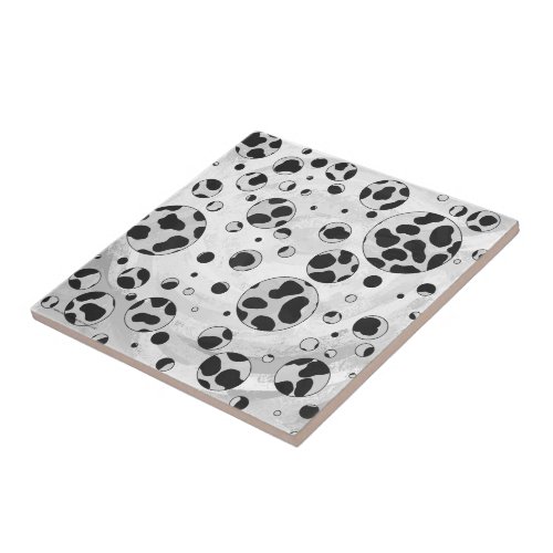 Dalmatian Polka Dot Black and White Tile