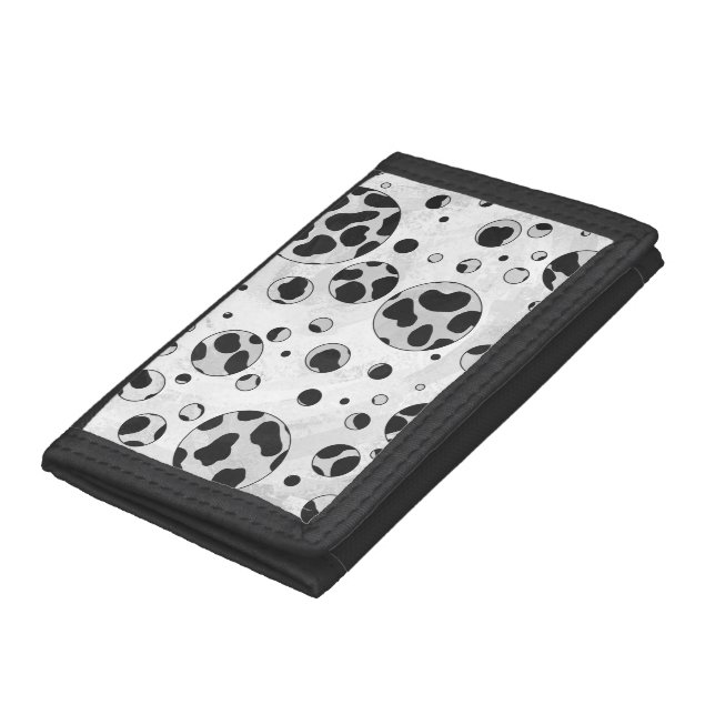 Dalmatian Polka Dot Black and White Trifold Wallet (Bottom)