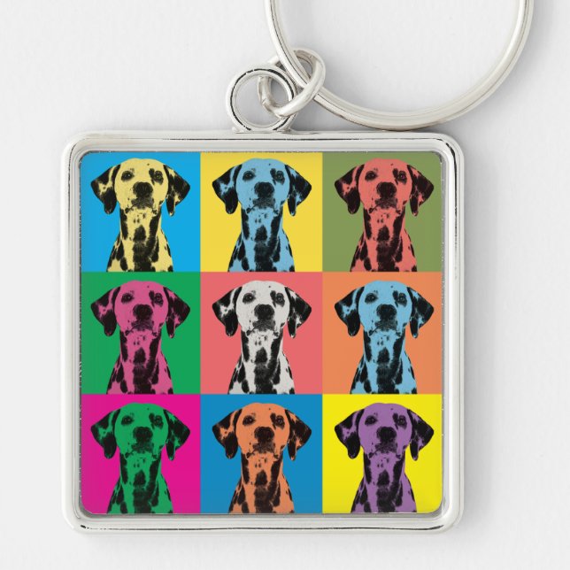 Dalmatian Pop-Art Keychain (Front)