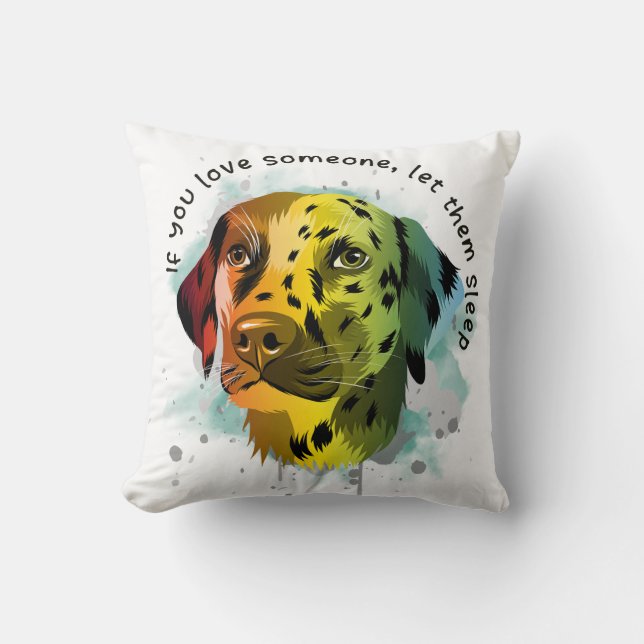 Dalmatian pop art style throw pillow (Front)