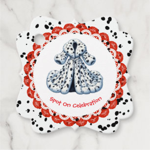 Dalmatian Print Birthday Black and White party Favor Tags