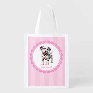 Dalmatian Print Birthday Black and White party Grocery Bag