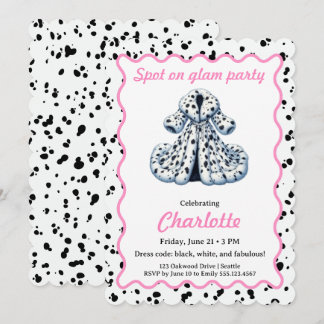 Dalmatian Print Birthday | Black and White party Invitation