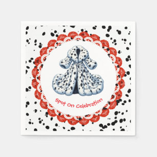 Dalmatian Print Birthday Black and White party Napkins