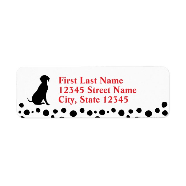 Dalmatian Print Dog Birthday Address Label (Front)