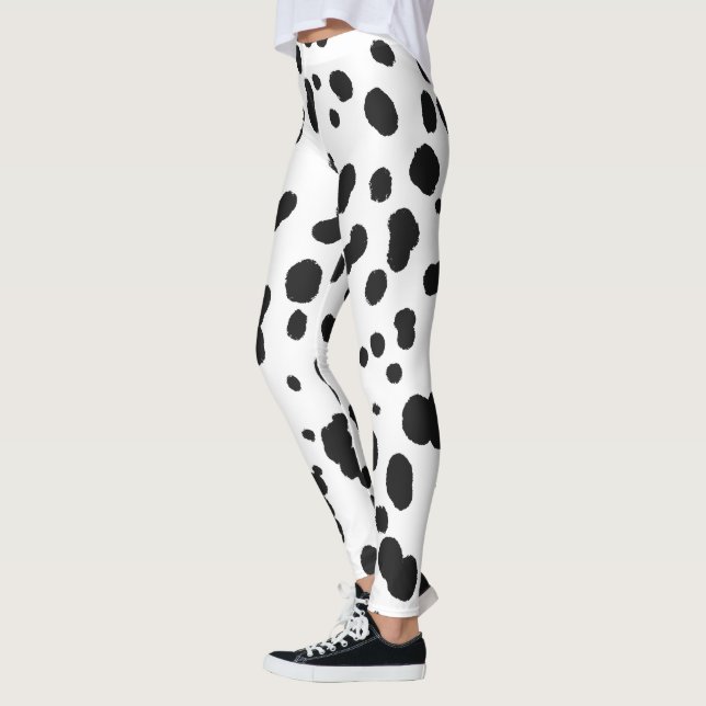 Dalmatian print dog mom dad skin pattern leggings (Left)