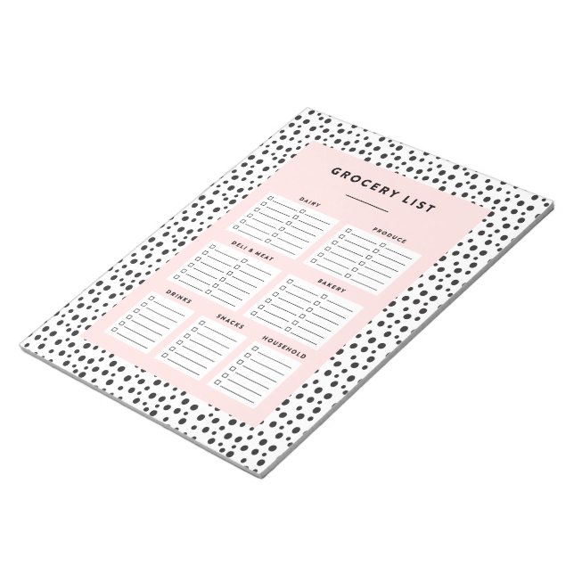 Dalmatian Print | Grocery List Notepad (Angled)