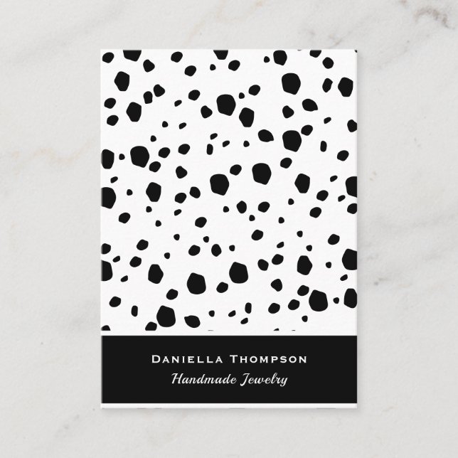 Dalmatian Print Pattern Jewelry Earring Display Business Card (Front)