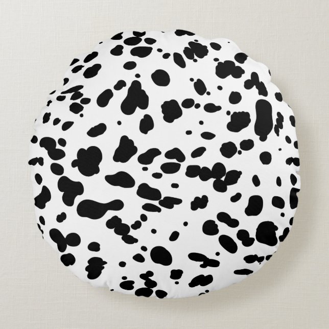 Dalmatian Print Round Pillow (Front)