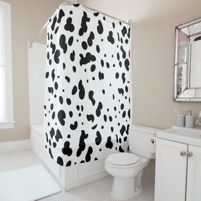 Dalmatian Print Shower Curtain (In Situ)