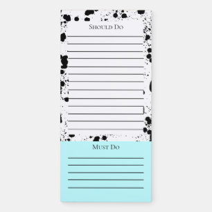 Dalmatian Print with Agua Blue Should Must Do Magnetic Notepad