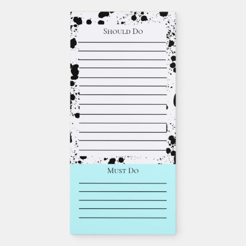 Dalmatian Print with Agua Blue Should Must Do Magnetic Notepad
