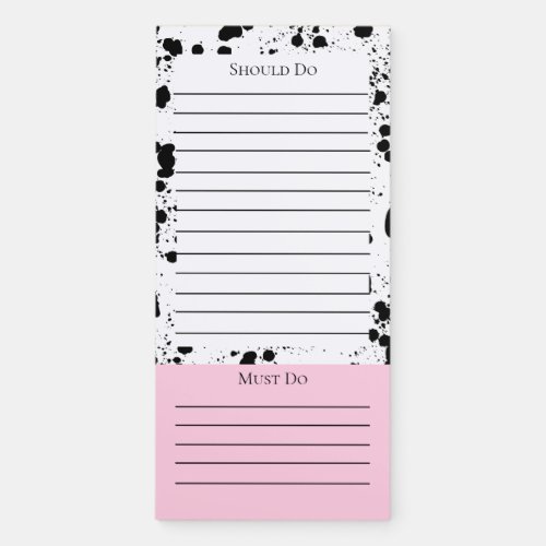 Dalmatian Print with Pink Should Must Do Magnetic Notepad