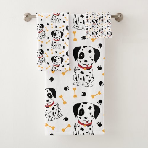 Dalmatian Puppies Bath Towel Set