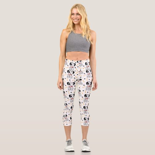 Dalmatian Puppies Capri Leggings