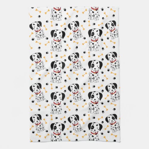 Dalmatian Puppies Kitchen Towel