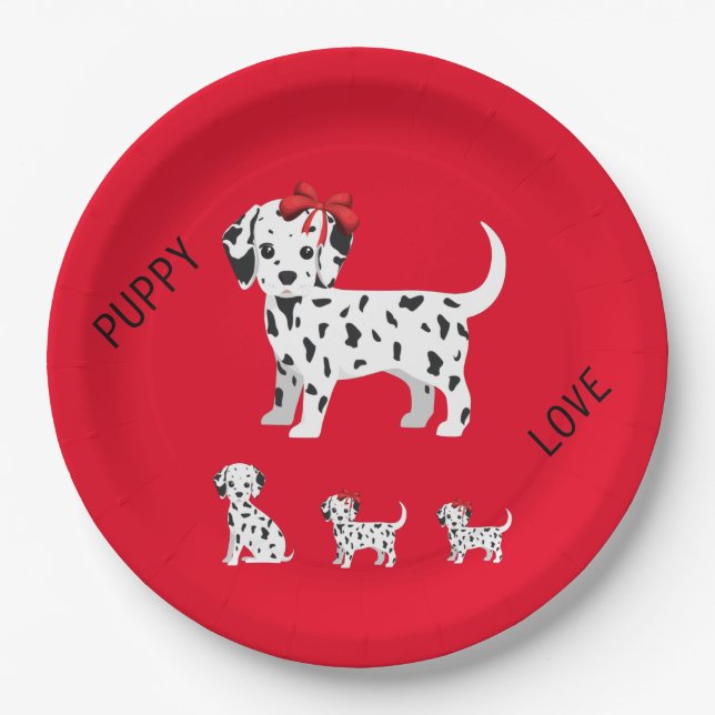 Dalmatian puppies party paper plates. plates (Front)