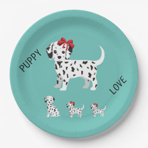 Dalmatian puppies party paper plates. plates