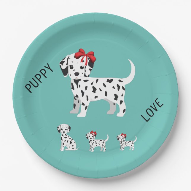Dalmatian puppies party paper plates. plates (Front)