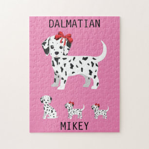 Dalmatian puppies puzzle with personalized name.