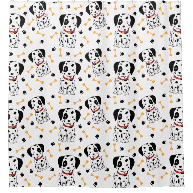Dalmatian Puppies  Shower Curtain (Front)