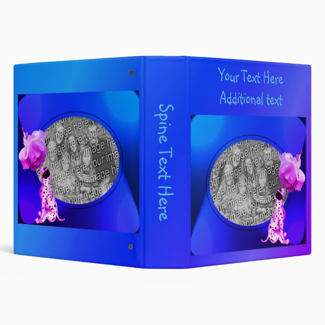 Dalmatian Puppy And Rose Personalized Photo 3 Ring Binder (Background)