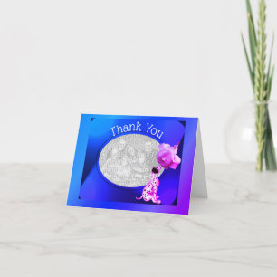 Dalmatian Puppy And Rose Thank You Photo Card