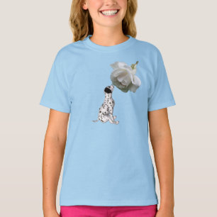 Dalmatian Puppy And White Rose Animal T-Shirt