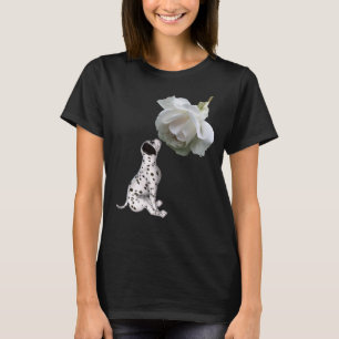 Dalmatian Puppy And White Rose Animal T-Shirt