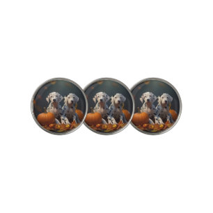 Dalmatian Puppy Autumn Delight Pumpkin Golf Ball Marker