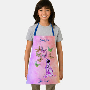Dalmatian Puppy Butterflies Believe Inspirational Apron