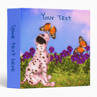 Dalmatian Puppy Butterflies Dog Art Personalized 3 Ring Binder