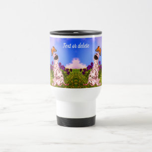 Dalmatian Puppy Butterflies Dog Art Personalized  Travel Mug