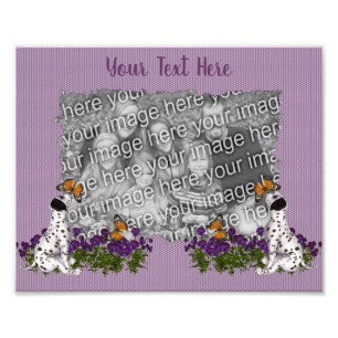 Dalmatian Puppy Butterflies Template Frame Photo Print