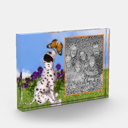 Dalmatian Puppy Butterfly Art Add Your Own   Photo Block