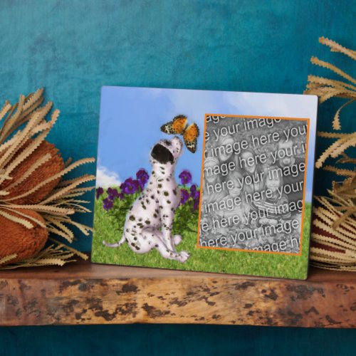 Dalmatian Puppy Butterfly Art Add Your Own  Photo Plaque