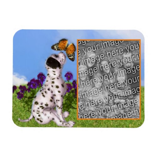 Dalmatian Puppy Butterfly Painting Add Your Photo Magnet