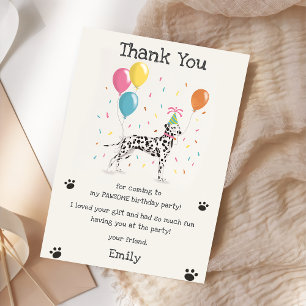 Dalmatian Puppy Dog Birthday Thank You Card