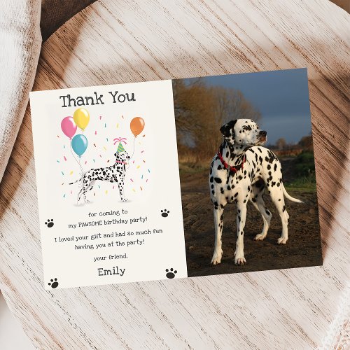 Dalmatian Puppy Dog Birthday Thank You Card Photo