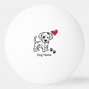 Dalmatian Puppy Dog for Valentine's Day to Player Ping Pong Ball