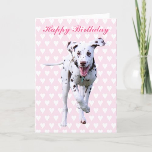 Dalmatian puppy dog happy birthday card