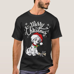 Dalmatian Puppy Dog In A Christmas Santa Hat Xmas T-Shirt