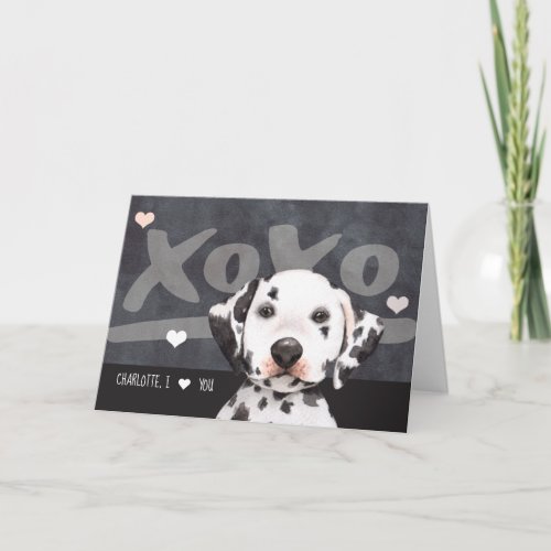 Dalmatian Puppy Dog Personalized Valentines Day Holiday Card