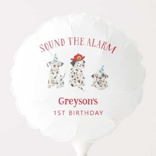 Dalmatian Puppy Firefighter Birthday Party Balloon