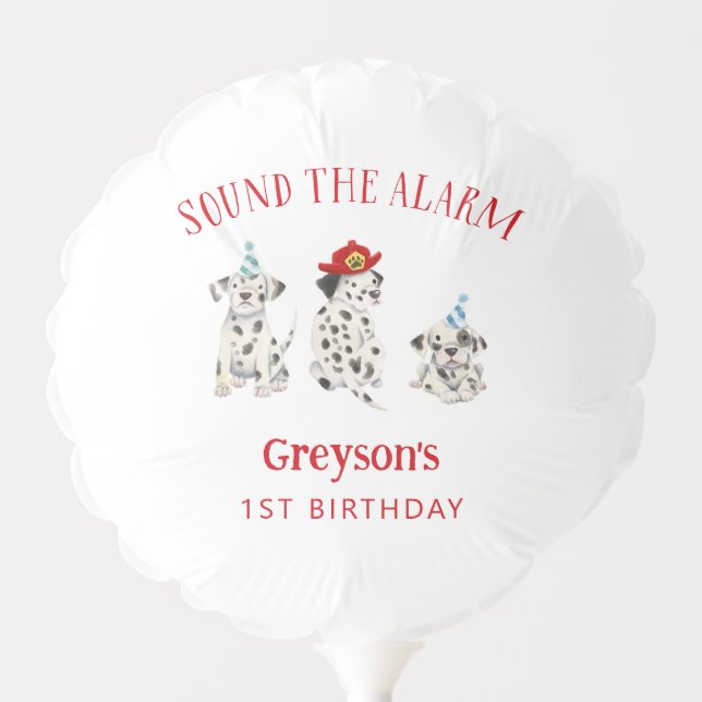 Dalmatian Puppy Firefighter Birthday Party Balloon (Front)