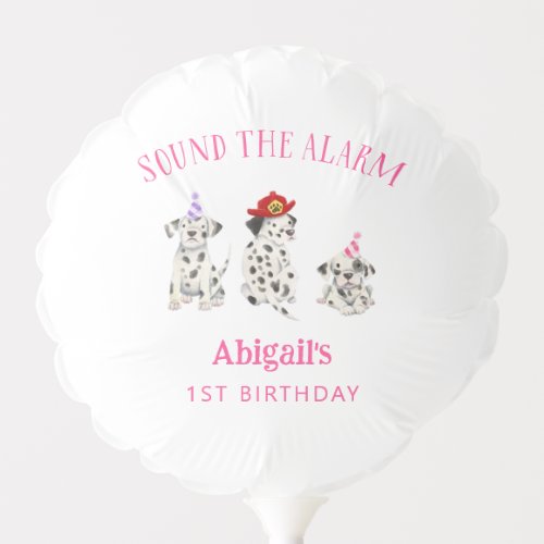 Dalmatian Puppy Firefighter Girl Birthday Party Balloon
