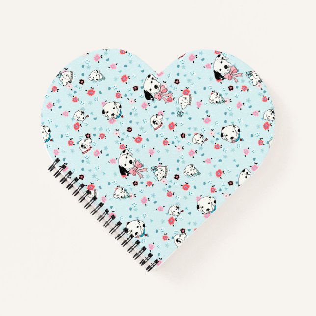 Dalmatian Puppy Floral Notebook (Front)