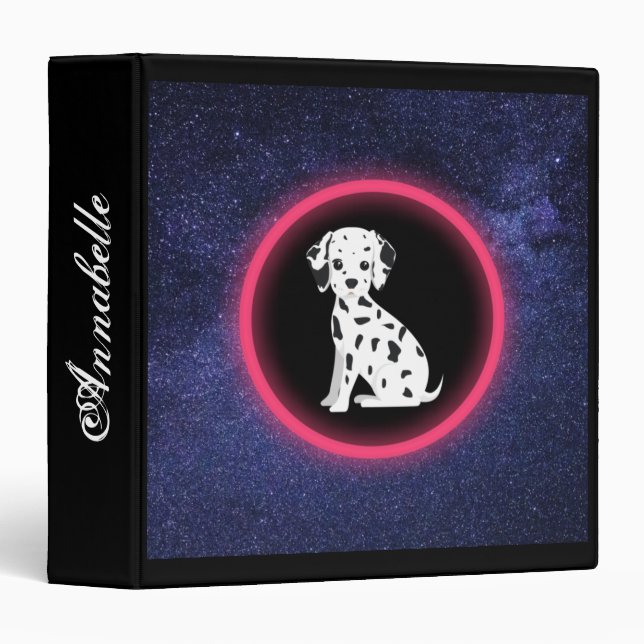 Dalmatian Puppy Galaxy  3 Ring Binder (Front/Spine)
