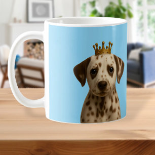 Dalmatian Puppy in Gold Crown Cute Coffee Mug